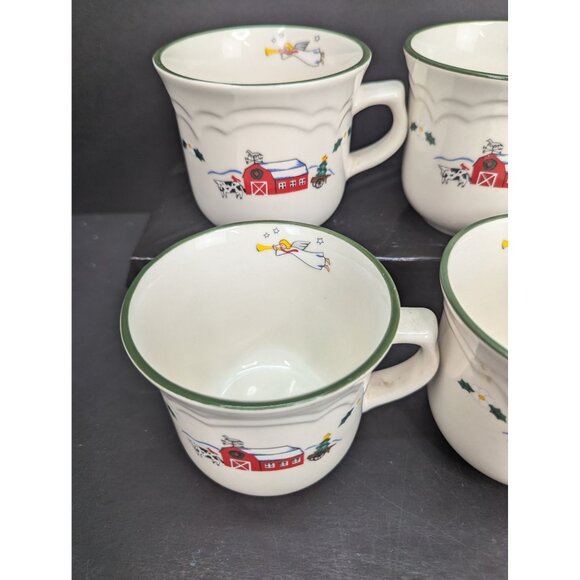 Pfaltzgraff Snow Village Set of 4 Coffee Tea Hot Chocolate Mugs 10 Oz - Picture 2 of 8